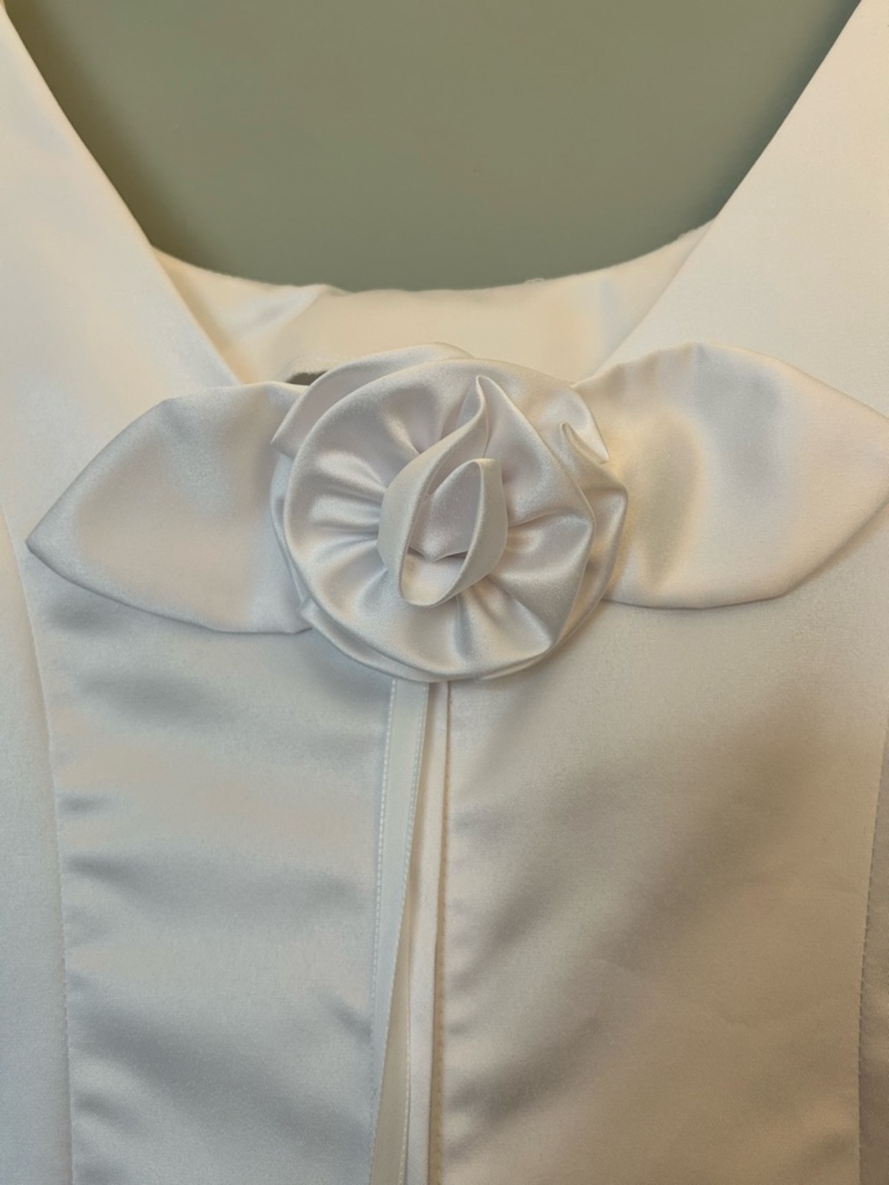Vintage 80’s White Satin Women’s Gown Homemade Scoop-Neck Full A-Line Skirt - Picture 8 of 11